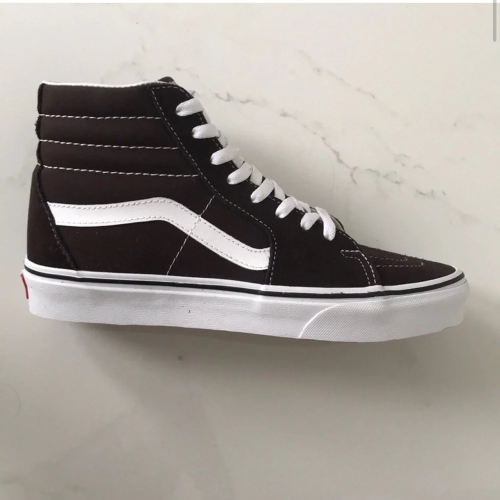 Vans sk8-hi sneaker shoes chocolate torte brown canvas suede - Picture 3 of 8